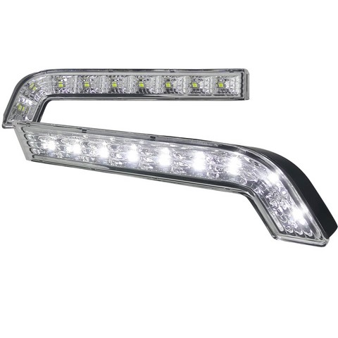 Gt Daytime Running Light Clear Lens & White Led For 10 To Up Ford Mustang, 3 X 4 X 12 In.