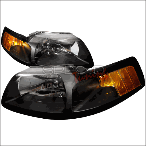 Crystal Housing Headlights For 99 To 04 Ford Mustang, Black - 11 X 20 X 26 In.