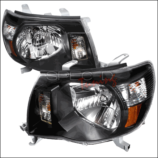 Crystal Housing Headlights For 05 To 07 Toyota Tacoma, Black - 22 X 24 X 16 In.