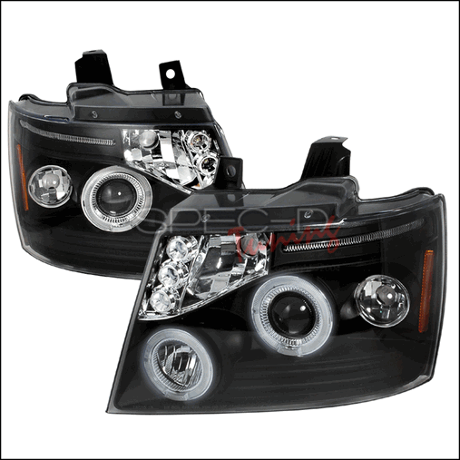 Halo Led Projector Headlight For 07 To 12 Chevrolet Avalanche, Black - 17 X 18 X 22 In.