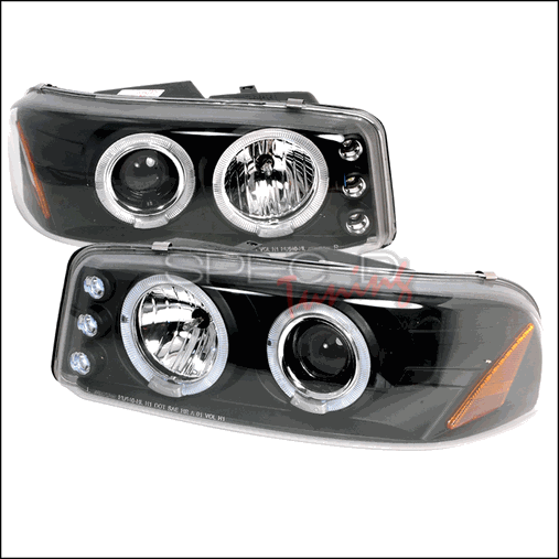 Halo Led Projector Headlights For 00 To 06 Gmc Denali, Black - 10 X 19 X 23 In.