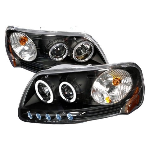 Halo Projector Headlights For 97 To 03 Ford F150, 22 X 17 X 11 In. - Black