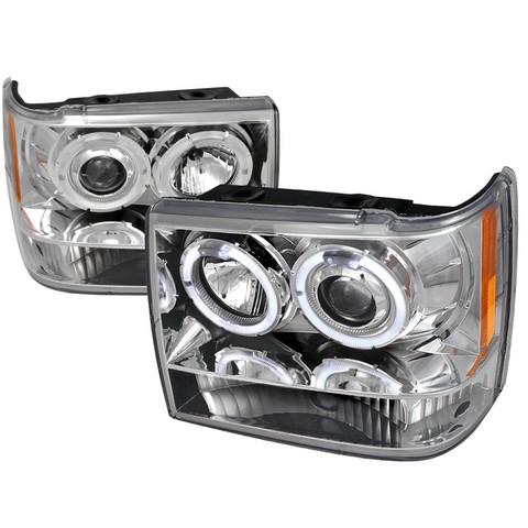 2lhp-gkee93-tm Halo Led Projector Headlights For 93 To 98 Jeep Grand Cherokee, Chrome - 10 X 19 X 22 In.