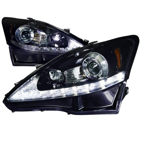 2lhp-is25006g-tm Led Projector Headlight Gloss Black Housing Smoke For 06 To 09 Lexus Is250, 14 X 24 X 28 In.