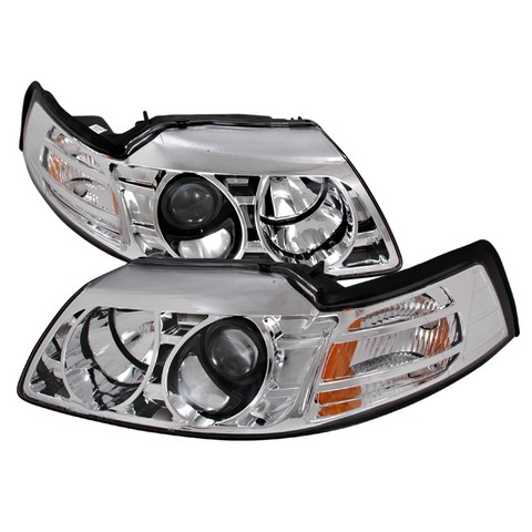 2lhp-mst99-ks Halo Projector Headlights For 99 To 04 Ford Mustang, Chrome - 28 X 18 X 13 In.