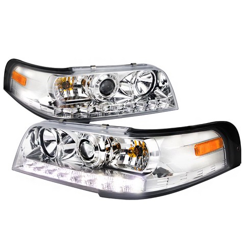 2lhp-vic98-tm Projector Headlight For 98 To 11 Ford Crown Victoria, Chrome - 9 X 25 X 28 In.