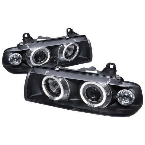 2 Door Halo Projector Headlight For 92 To 98 Bmw E36, Black - 11 X 21 X 25 In.
