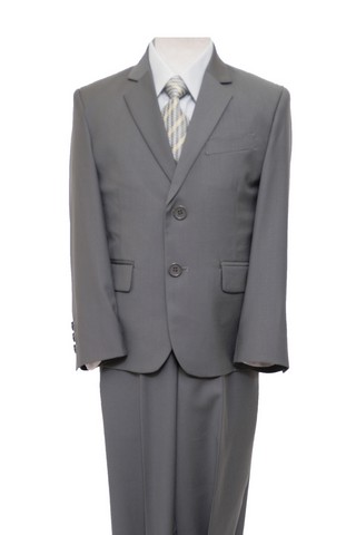 2 Button Vested Notch Lapel Boys Suits Moss Olive - 10