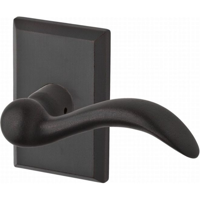 Entry Right Hand Arch Lever & Rustic Square Rose, Venetian Bronze