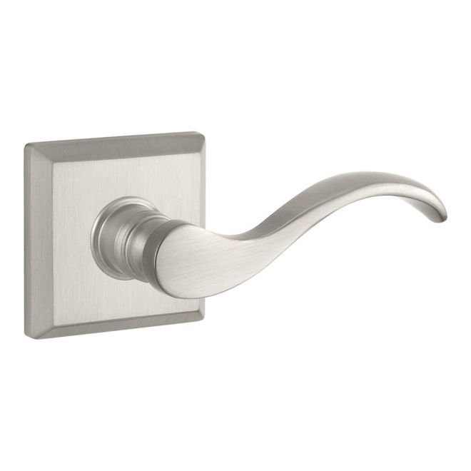 Entry Left Hand Curved Lever & Traditional Square Rose, White Bronze