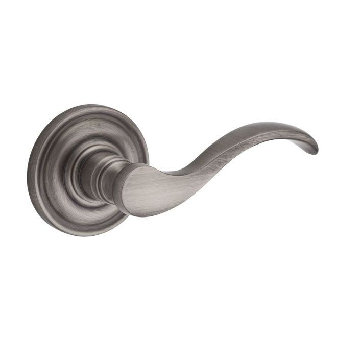 Entry Right Hand Curved Lever & Traditional Round Rose, Matte Antique Nickel