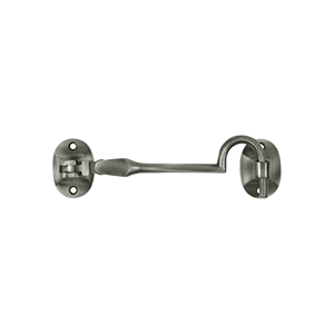 4 In. British Style Cabin Hooks, Antique Nickel - Solid