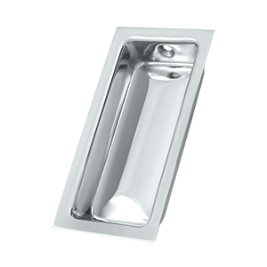 Large Flush Pull- Bright Chrome - Solid