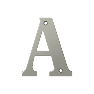 Rl4a-15 4 In. Residential Letter A, Satin Nickel - Solid