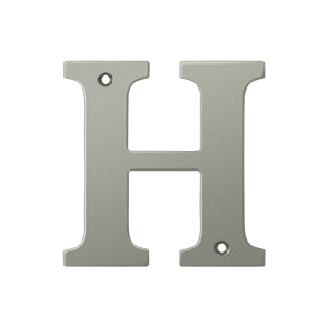 Rl4h-15 4 In. Residential Letter H, Satin Nickel - Solid