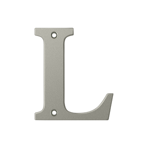 Rl4l-15 4 In. Residential Letter L, Satin Nickel - Solid
