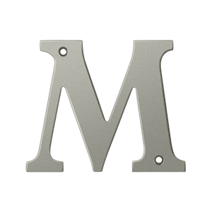 Rl4m-15 4 In. Residential Letter M, Satin Nickel - Solid