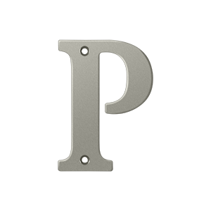 Rl4p-15 4 In. Residential Letter P, Satin Nickel - Solid