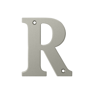 Rl4r-15 4 In. Residential Letter R, Satin Nickel - Solid