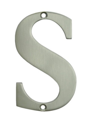 Rl4s-15 4 In. Residential Letter S, Satin Nickel - Solid