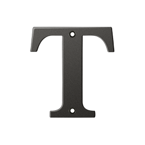 Rl4t-10b 4 In. Residential Letter T, Oil Rubbed Bronze - Solid
