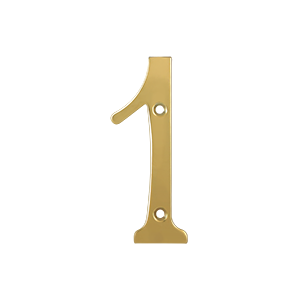 Rn4-1 4 In. House Numbers, Lifetime Brass - Solid Brass