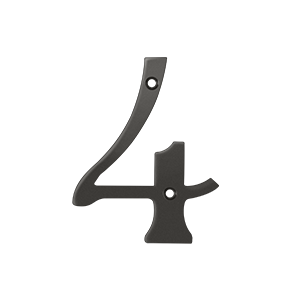 Rn44u10b 4 In. House Numbers, Oil Rubbed Bronze - Solid Brass