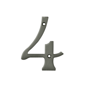 Rn4-4u15a 4 In. House Numbers, Antique Nickel - Solid Brass