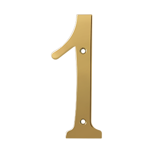 Rn6-1 6 In. House Numbers, Lifetime Brass - Solid Brass