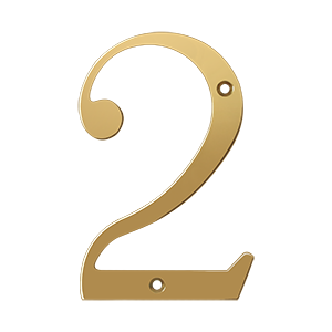 Rn6-2 6 In. House Numbers, Lifetime Brass - Solid Brass