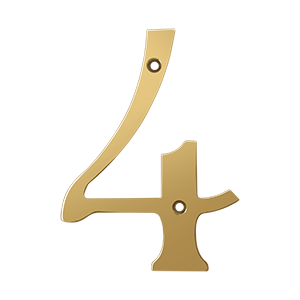 Rn6-4 6 In. House Numbers, Lifetime Brass - Solid Brass