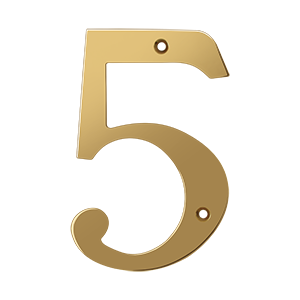 Rn6-5 6 In. House Numbers, Lifetime Brass - Solid Brass