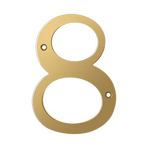 Rn6-8 6 In. House Numbers, Lifetime Brass - Solid Brass