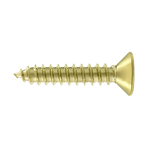 1 In. Wood Screw No. 10, Bright Brass - Solid Brass