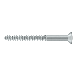 2.5 In. Wood Screw No. 12, Satin Chrome - Solid Brass