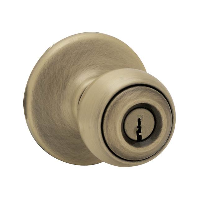 Kwikset 94002-464 Polo Entry Door Locks, 5 Pin - Antique Brass