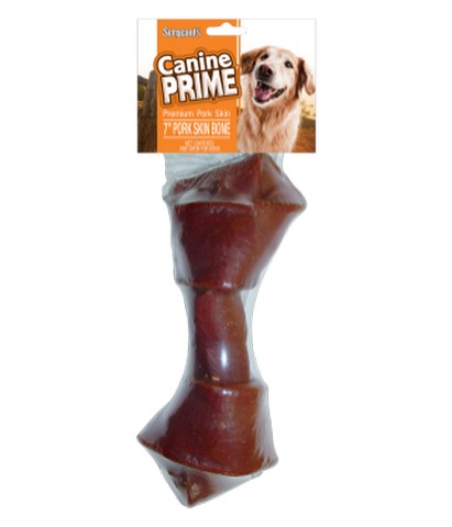 Canine Prime 7 In. Premium Pork Skin Bone - Case Of 12