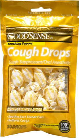 Good Sense Honey Lemon Cough Drops, 30 Count - Case Of 24