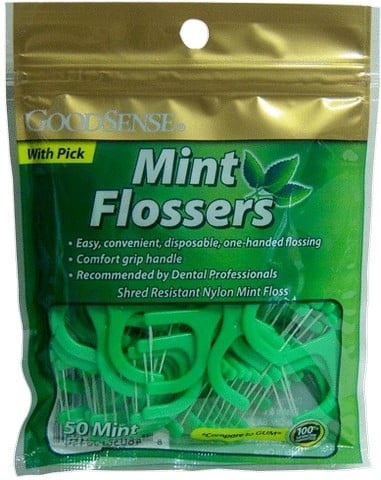 Good Sense Mint Dental Flossers With Pick, 50 Count - Case Of 36