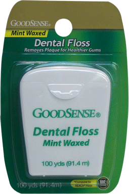 Good Sense Waxed Mint Dental Floss, 100 Yards - Case Of 36