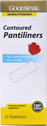 Good Sense Contoured Unscented Panty Liners, 22 Count - Case Of 18