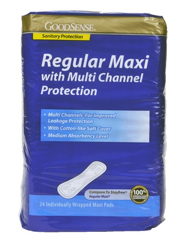 Good Sense Regular Maxi With Multi-channel Protection Pad, 24 Count - Case Of 12
