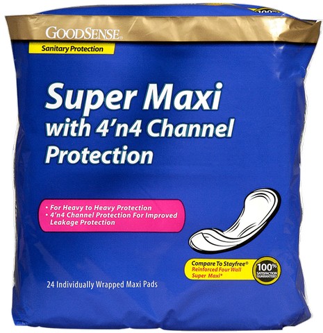 Good Sense Super Maxi With 4 & 4 Channel Protection Pad, 24 Count - Case Of 12