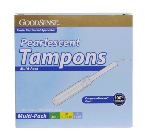 Good Sense Multi-pack Plastic Pearlescent Unscented Tampons, 36 Count - Case Of 12