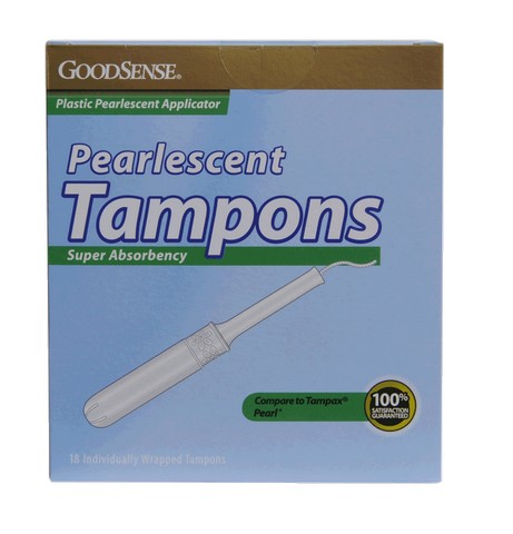 Good Sense Super Plasticpearlescent Unscented Tampons, 18 Count - Case Of 12