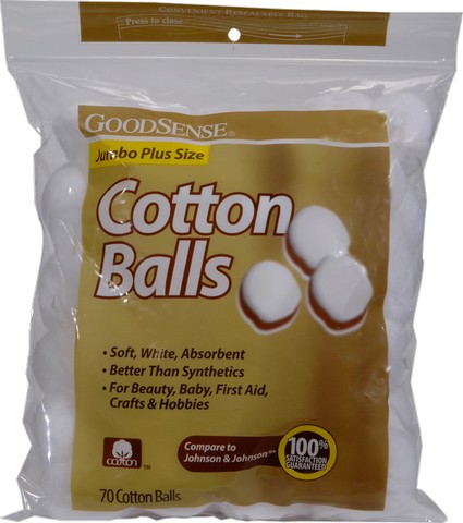 Good Sense Jumbo Plus Cotton Balls, 70 Count - Case Of 24