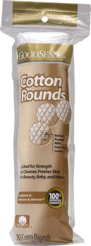 Good Sense Cosmetic Round Cotton, 80 Count - Case Of 24