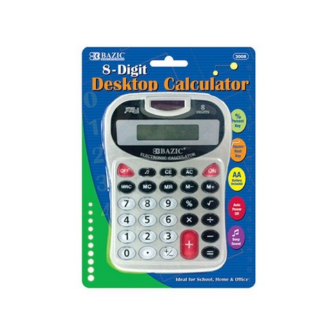 Bazic 3008 8-digit Silver Desktop Calculator W/ Tone Case Of 12