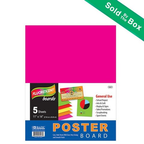 Bazic 5027 11 X 14 In. Multi Color Fluorescent Poster Board (5/pack) Case Of 48