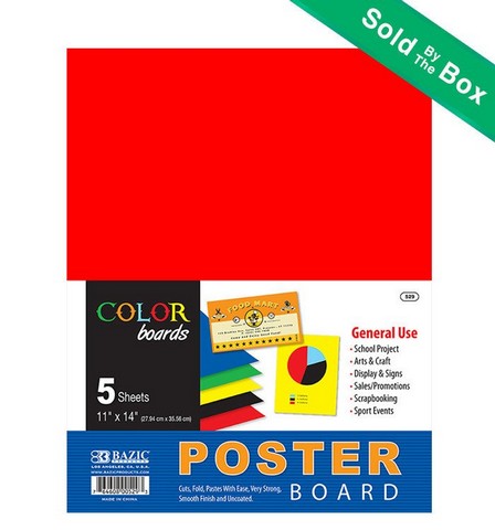 Bazic 529 11 X 14 In. Multi Color Poster Board (5/pack) Pack Of 48